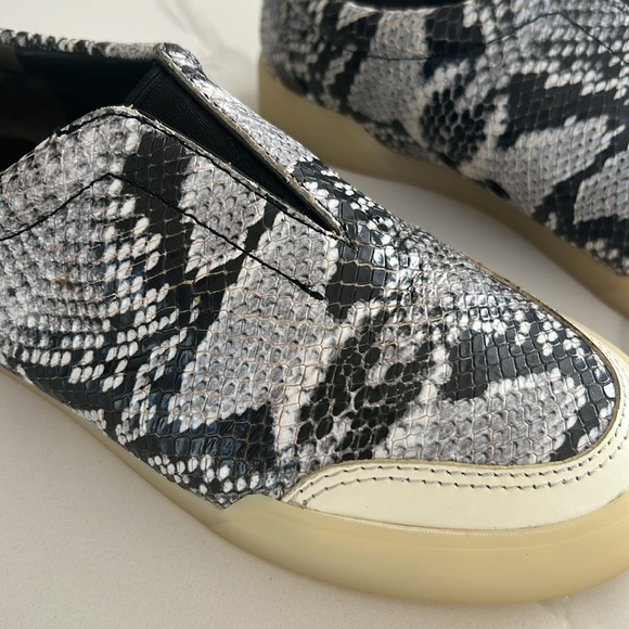 3.1 Phillip Lim Morgan Python Black White Cream Low Top Slip On Sneaker Sz 37 - Picture 8 of 14